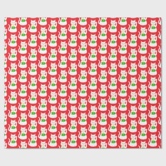 Papier Cadeau Chat Oriental Lucky Patterned (Plat)