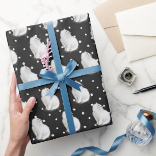 Papier Cadeau Chat persan à points