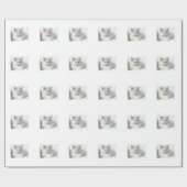 Papier Cadeau Chat persan adorable blanc (Plat)