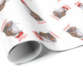 Papier cadeau chat persan calico (Coin rond)