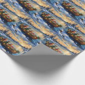 Papier Cadeau Chat Persan Noël Bateau Fêtes (Coin)