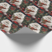 Papier Cadeau Chat perse en Noël de neige (Coin)
