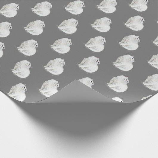 Papier Cadeau Chat Perse Sur Grey (Coin)