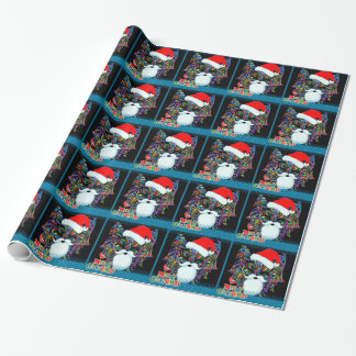 Papier Cadeau Chat psychédélique de Noël