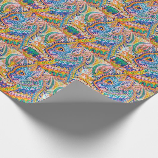 Papier Cadeau Chat psychédélique, Louis Wain (Coin)