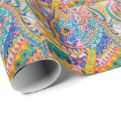 Papier Cadeau Chat psychédélique, Louis Wain (Coin rond)