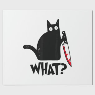 Papier Cadeau Chat Qu'est-ce que_ Drôle Chat Noir