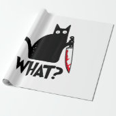 Papier Cadeau Chat Qu'est-ce que_ Drôle Chat Noir (Déroulé)