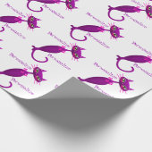 Papier Cadeau Chat rétro du milieu du siècle mignon girly (Coin)