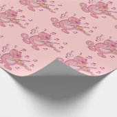 Papier Cadeau Chat rose avec violon (Coin)