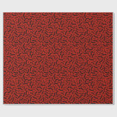 Papier Cadeau Chat rouge vintage d'Halloween (Plat)
