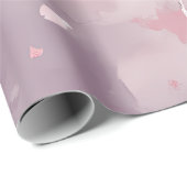 Papier Cadeau Chat Sakura et Papillons (7) (Coin rond)