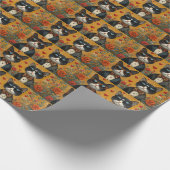 Papier Cadeau Chat Smoking Avec Roses de la Saint-Valentin (Coin)