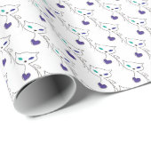 Papier Cadeau chat solitaire (Coin rond)