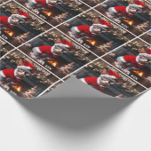 Papier Cadeau Chat Sphynx à Santa Hat Noël (Coin)