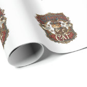 Papier Cadeau Chat Steampunk Steampunk Chat Vintage (Coin rond)