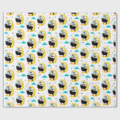 Papier Cadeau Chat sur la lune (Plat)