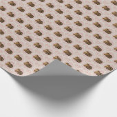 PAPIER CADEAU CHAT TABBY VINTAGE AVEC FILIGREE ROSE (Coin)