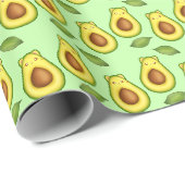 Papier Cadeau Chat vert Avocado (Coin rond)