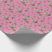 Papier Cadeau Chat Vintage rose (Coin)