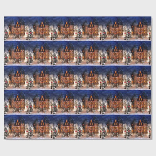 Papier Cadeau Château de Noël (Plat)