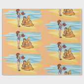 Papier Cadeau Château de sable de plage (Plat)