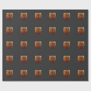 Papier Cadeau Château de sorcière Chaudron Hibou Chauves-souris_