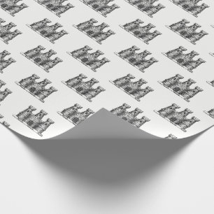 Papier Cadeau Château héraldique vintage Emblem Armoiries Crest