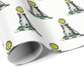 Papier Cadeau Château médiéval héraldique vintage Emblem Crest (Coin rond)