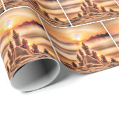 Papier Cadeau Châteaux De Sable Sur Sunset Beach (Coin rond)