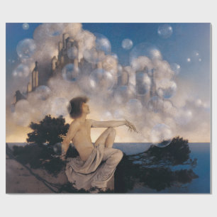 Papier Cadeau Châteaux en Espagne de Maxfield Parrish 1904 Fanta