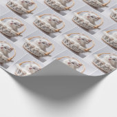 Papier Cadeau Chaton Blanc Dans Un Panier En Osier (Coin)