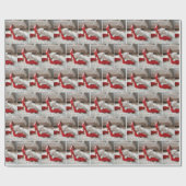 Papier Cadeau Chaton blanc dormant dans une chaussure rouge (Plat)