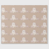 Papier Cadeau Chaton blanc et rubans (Plat)