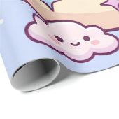 Papier Cadeau Chaton de Lune Endormi (Coin rond)