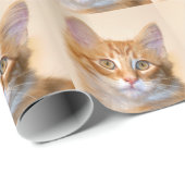 Papier Cadeau Chaton tigré orange (Coin rond)