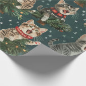 Papier Cadeau Chatons Chantant O'Christmas Tress En Chandails (Coin)