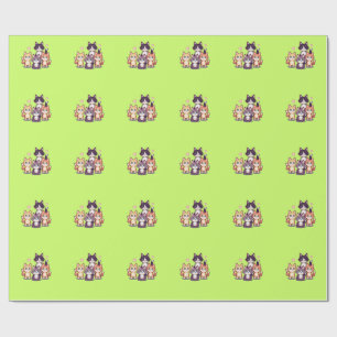 Papier Cadeau Chatons Colorés Pixelisés
