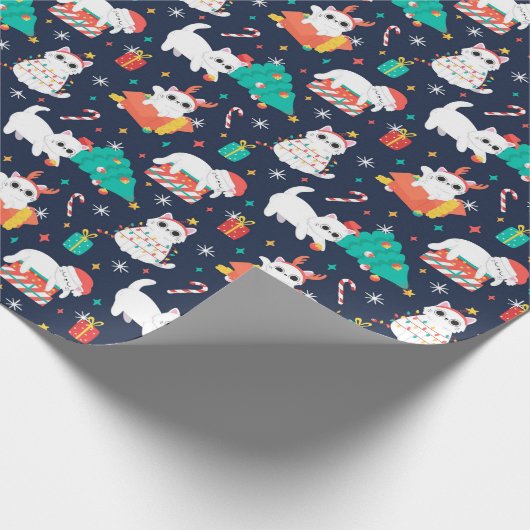 Papier Cadeau Chatons de Noël (Coin)