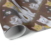 Papier Cadeau Chatons Joueurs (Coin rond)