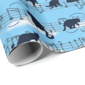 Papier Cadeau chatons musicaux (Coin rond)