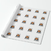 Papier Cadeau Chatoween Chat Noir Fantôme Halloween Conception V (Déroulé)