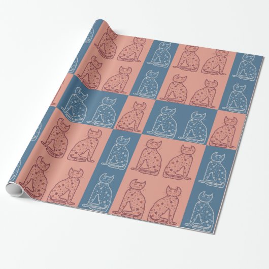 Papier Cadeau Chats (Déroulé)