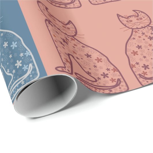 Papier Cadeau Chats (Coin rond)