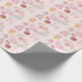 Papier Cadeau Chats à thé rose (Coin)