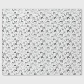 Papier Cadeau Chats abstraits monochromes (Plat)