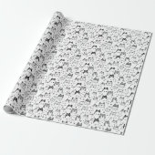 Papier Cadeau Chats abstraits monochromes (Déroulé)
