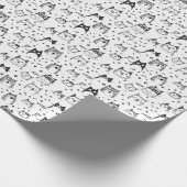 Papier Cadeau Chats abstraits monochromes (Coin)