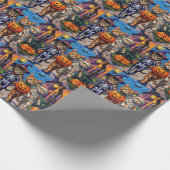 Papier Cadeau Chats abyssiniens - Trick ou traitement en Hallowe (Coin)