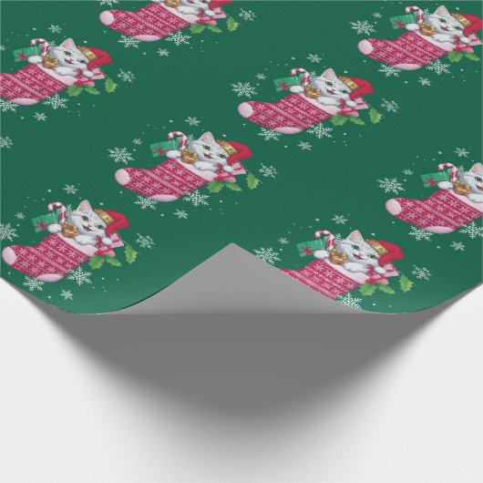 Papier Cadeau Chats Amoureux Noël Amusant Chats Propriétaire (Coin)